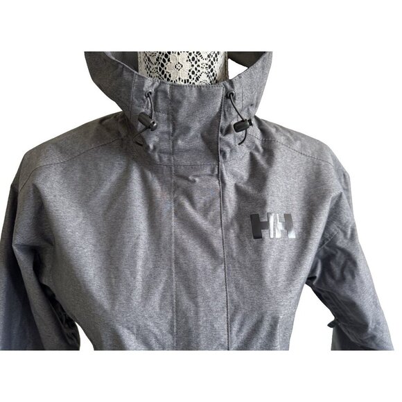 Helly Hansen Nari 2.5L Waterproof Jacket Packable Sz Small Grey Hooded 62996 - Picture 9 of 13